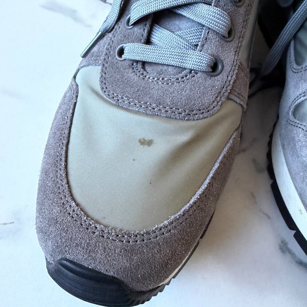 Prada Gray Nylon Suede Sneakers Size 37.5 - Picture 6 of 10